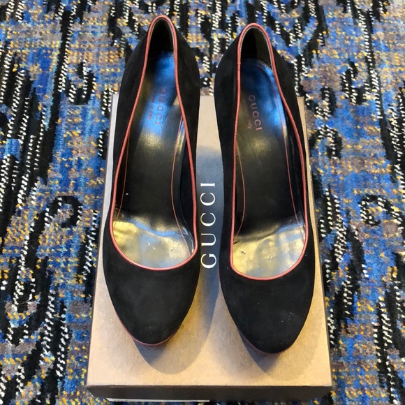 Gucci suede platform pumps - Picture 1 of 5